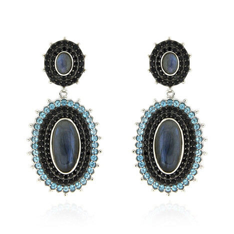 Zilveren oorbellen met labradorieten (Dallas Prince Designs)