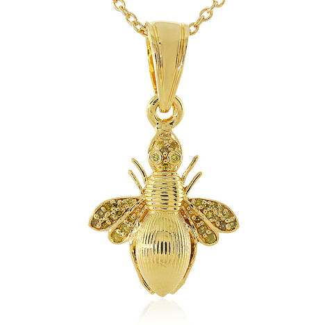 Zilveren halsketting met I3 Gele Diamanten