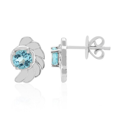 Boucles d'oreilles en argent et Apatite bleue (Pallanova)