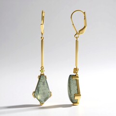 Boucles d'oreilles en argent et Labradorite dorée de Maniry