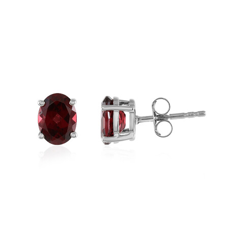 Mozambique Garnet Silver Earrings