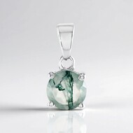 Colgante en plata con Ágata de musgo