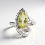 Anello in argento con Quarzo Limone