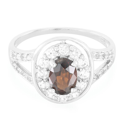 Bague en argent et Zircon chocolat