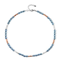 Collier en argent et Hématite bleu royal