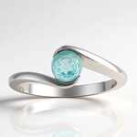 Bague en argent et Apatite bleue