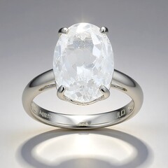 Anello in argento con Topazio Bianco