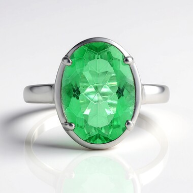 Zilveren ring met een smaragdgroene kwarts (MONOSONO COLLECTION)
