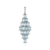 Zilveren hanger met hemel-blauwe topaasstenen