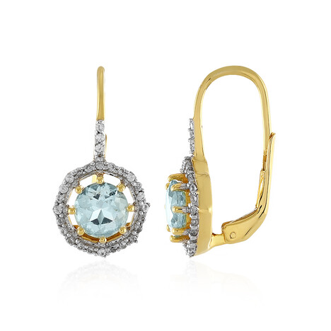 Pendientes en plata con Topacio azul cielo