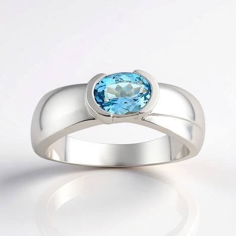 Anello in argento con Acquamarina del Mozambico (Pallanova)