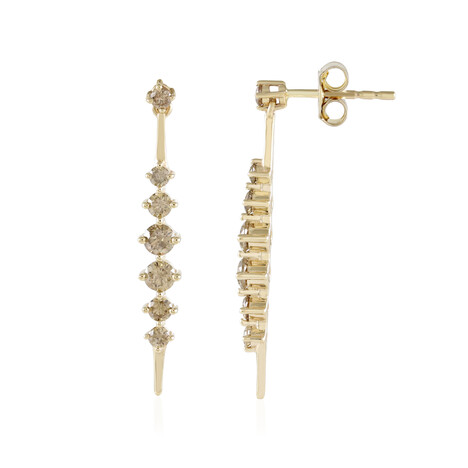 I2 Champagner-Brillant-Goldohrringe (de Melo Gold)