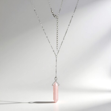 Collana in argento con Quarzo Rosa