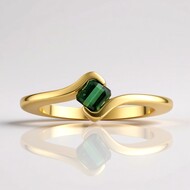 Anello in argento con Tormalina Verde di Benedito