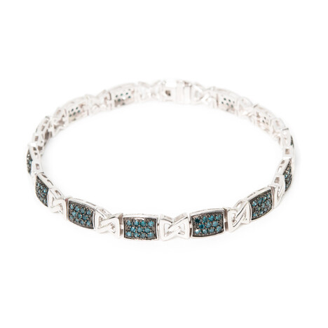 Blauer Diamant-Silberarmband