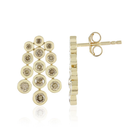 I2 Champagner-Brillant-Goldohrringe (de Melo Gold)