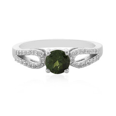 Anello in argento con Tormalina Verde