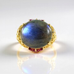 Anello in argento con Labradorite Blu Maniry (Ornaments by de Melo)