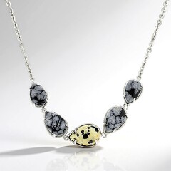 Collana in argento con Diaspro Dalmata