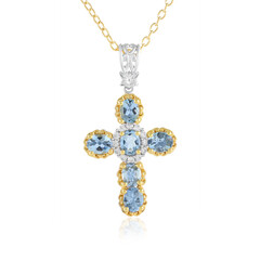 Aquamarin-Silberhalskette (Gems en Vogue)