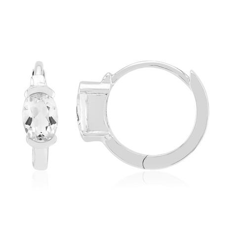 Pendientes en plata con Topacio blanco