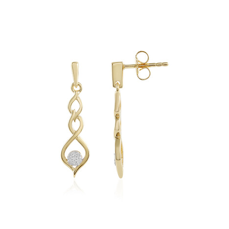 I2 (J) Diamond Silver Earrings