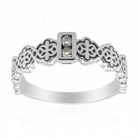 SI1 Argyle Rose De France Diamond Silver Ring (Annette)