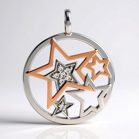 Ciondolo in argento con Diamante Argyle Rose de France I1 (Annette)