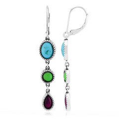 Pendientes en plata con Turquesa azul del Mohave Kingman (Jones Lee)