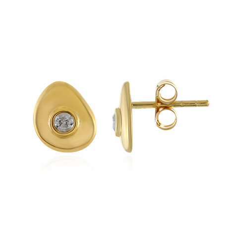 Pendientes en plata con Diamante I4 (J)