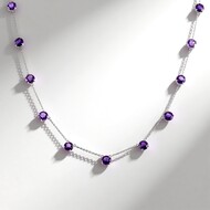 Sambia-Amethyst-Silbercollier (de Melo Essence)