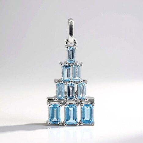 Ciondolo in argento con Topazio Blu Svizzero (Remy Rotenier)