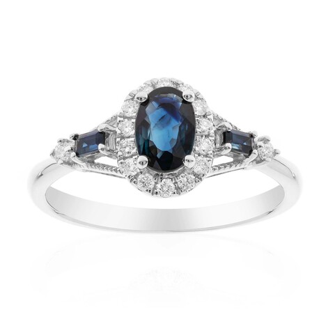 Gouden ring met een Blauwe Ceylon saffier (CIRARI)