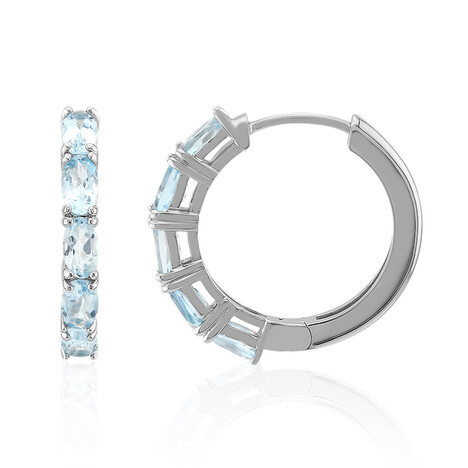 Himmelblauer Topas-Silberohrringe