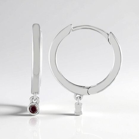 Orecchini in argento con Diamante Porpora I2