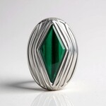 Ciondolo in argento con Malachite (MONOSONO COLLECTION)