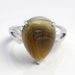 Anello in argento con Agata Botswana