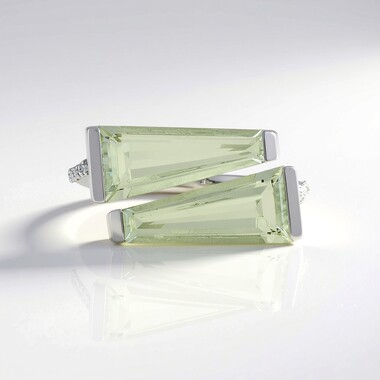 Grüner Amethyst-Silberring