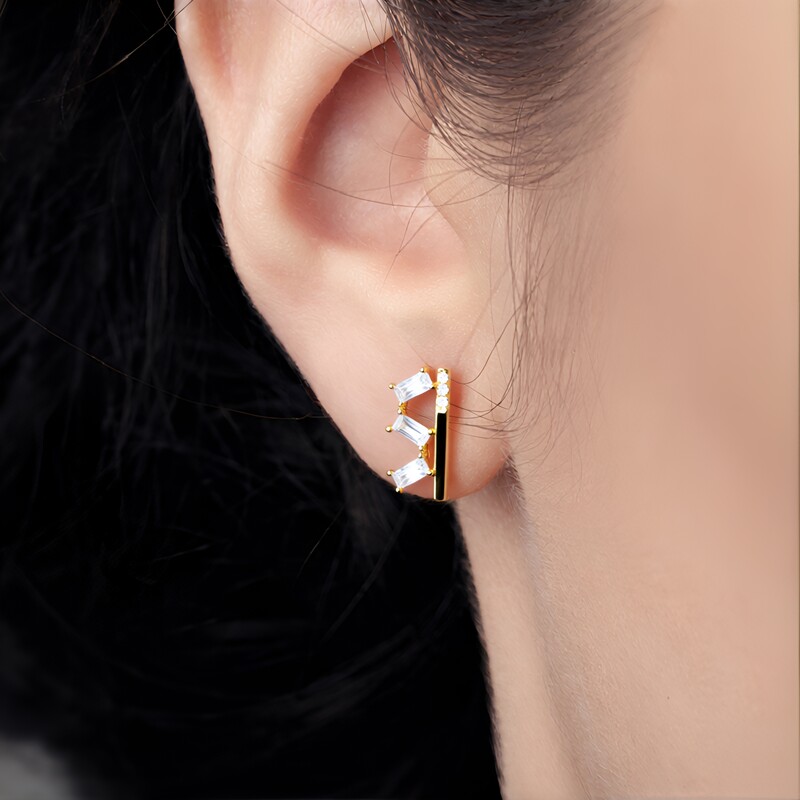 Zirkon-Silberohrringe