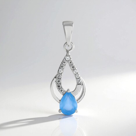 Pendentif en argent et Onyx bleu