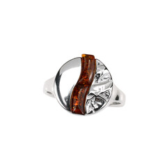 Bague en argent et Ambre baltique