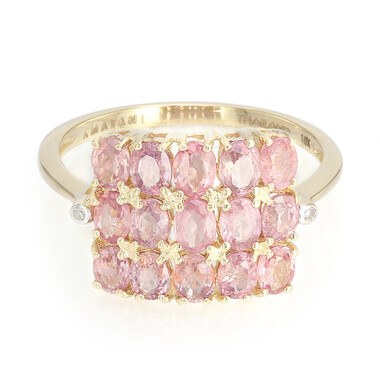 Nicht erhitzter Padparadscha-Saphir-Goldring (AMAYANI)