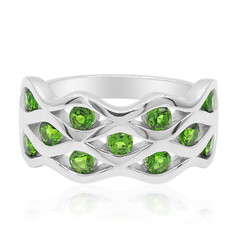 Bague en argent et Diopside de Russie