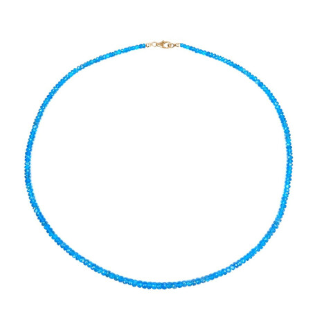 Collana in oro con Apatite Blu Neon