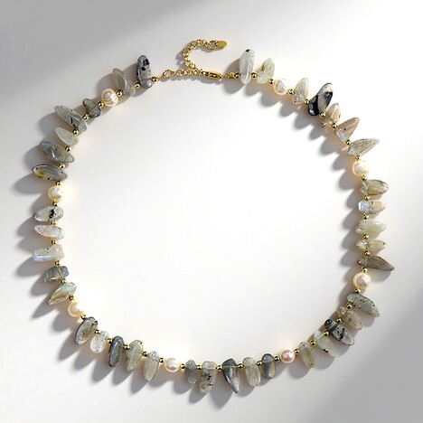 Collana in argento con Labradorite (Riya)