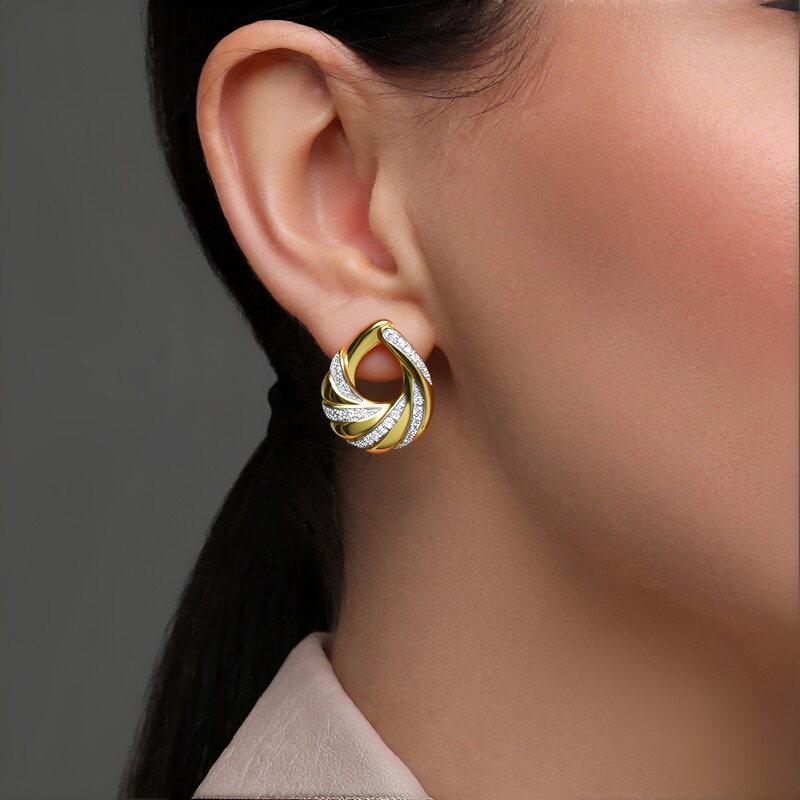 Pendientes en oro con Diamante SI1 (G) (Annette)