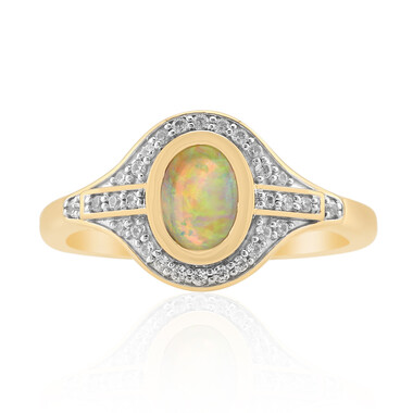 Lightning Ridge-Schwarzer Crystal-Opal-Goldring (Mark Tremonti)