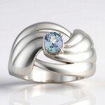 Anello in argento con Tanzanite Blu-Verde Non Riscaldata