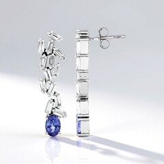 Orecchini in argento con Tanzanite (Adela Silber)