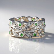 Anillo en plata con Tsavorita de Tanzania (de Melo Essence)